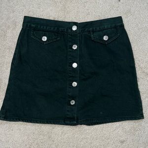 Dark Green Jean mini skirt